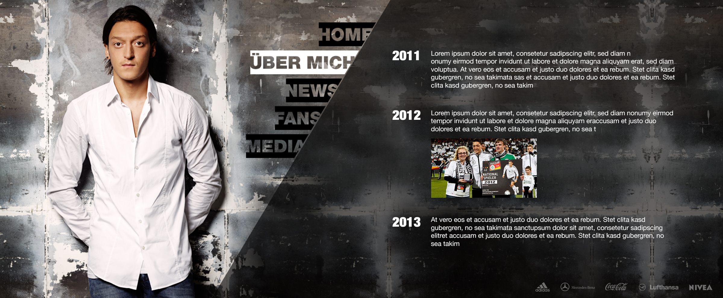 Mesut Özil Website Mockup